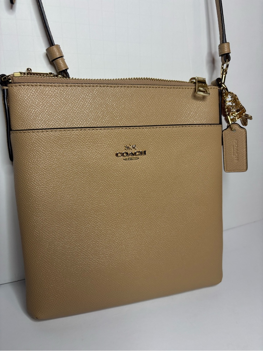 Coach Leather Crossbody Bag in Tan